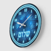 Ggloed Blue Shalom op Etched Star van David Grote Klok (Hoek)