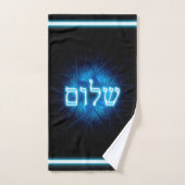 Ggloed Blue Shalom op Etched Star van David Handdoek (Handdoek)