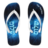 Ggloed Blue Shalom op Etched Star van David Teenslippers (Voetbed)