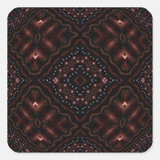 Ggloed Darkness Kaleidoscope Mandala Vierkante Sticker (Voorkant)