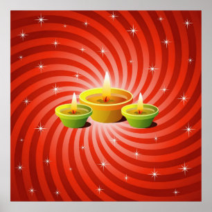 Ggloed Diwali Lamps Poster