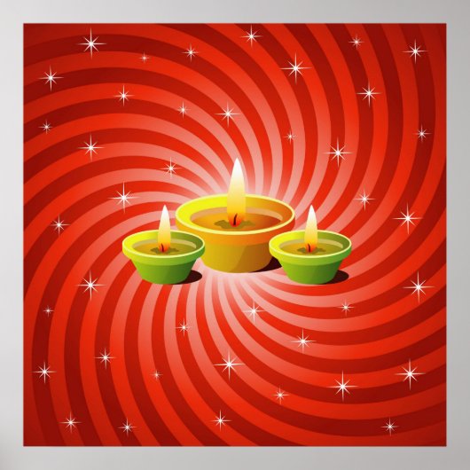 Ggloed Diwali Lamps Poster (Voorkant)