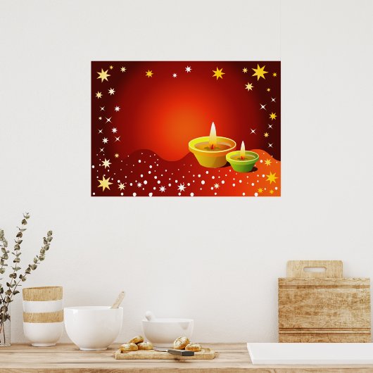 Ggloed Diwali Lamps Poster (Keuken)