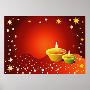 Ggloed Diwali Lamps Poster