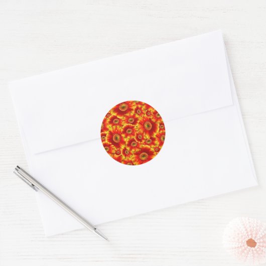 Ggloed Gerbera Daisies Ronde Sticker (Envelop)