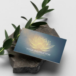 Ggloed Gold Lotus en Blue Grunge Yoga Instructor Visitekaartje