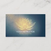 Ggloed Gold Lotus en Blue Grunge Yoga Instructor Visitekaartje (Voorkant)