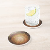 Ggloed Golden, Glass Marble Abstract Zandsteen Onderzetter (Zijkant)