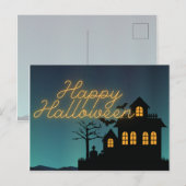 Ggloed Happy Halloween Haunted House Briefkaart (Voorkant / Achterkant)