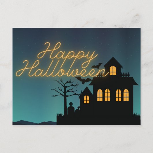 Ggloed Happy Halloween Haunted House Briefkaart (Voorkant)