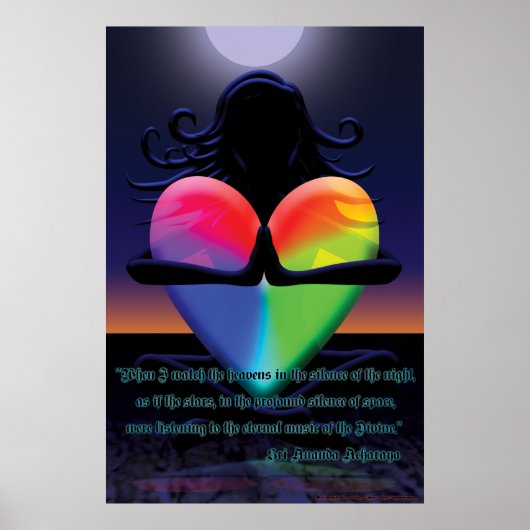 Ggloed Heart Namaste pose Poster (Voorkant)