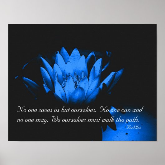 Ggloed Lotus Flower Buddha Inspirerend Quote Poster (Voorkant)