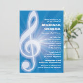 Ggloed Music Clef Bar-Bat Mitzvah Kaart (Staand voorkant)