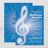 Ggloed Music Clef Bar-Bat Mitzvah Kaart (Voorkant / Achterkant)