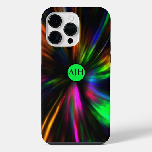 Ggloed Neon Art Monogram Psychedelic Trendy iPhone Hoesje (Achterkant)
