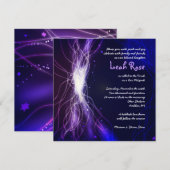 Ggloed Neon Stars Bat Mitzvah paars Kaart (Voorkant / Achterkant)