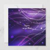 Ggloed Neon Stars Bat Mitzvah paars Kaart (Achterkant)