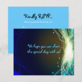 Ggloed Neon Stars Joods-bruiloft Reply Card RSVP Kaartje (Voorkant / Achterkant)