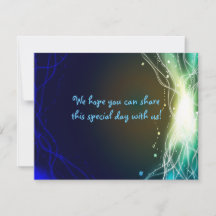 Ggloed Neon Stars Joods-bruiloft Reply Card