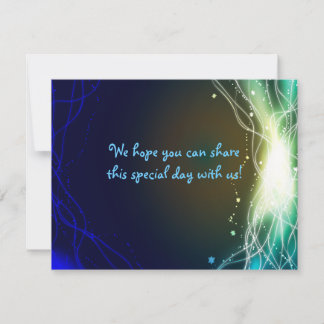 Ggloed Neon Stars Joods-bruiloft Reply Card RSVP Kaartje