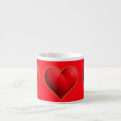 Ggloed Red 3-D Heart Espresso Kop (Voorkant)