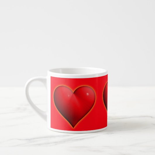 Ggloed Red 3-D Heart Espresso Kop (Links)
