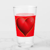 Ggloed Red 3-D Heart Glas (Voorkant)