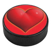 Ggloed Red 3-D Heart Hockey Puck (3/4)