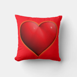 Ggloed Red 3-D Heart Kussen