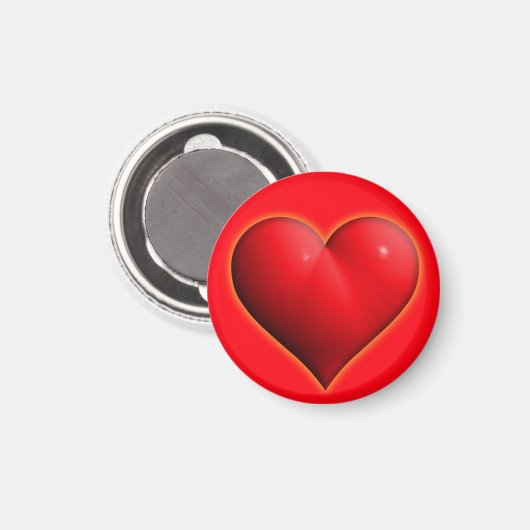 Ggloed Red 3-D Heart Magneet (Voorkant / Achterkant)