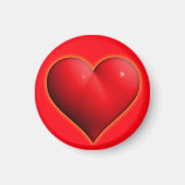 Ggloed Red 3-D Heart Magneet (Voorkant)