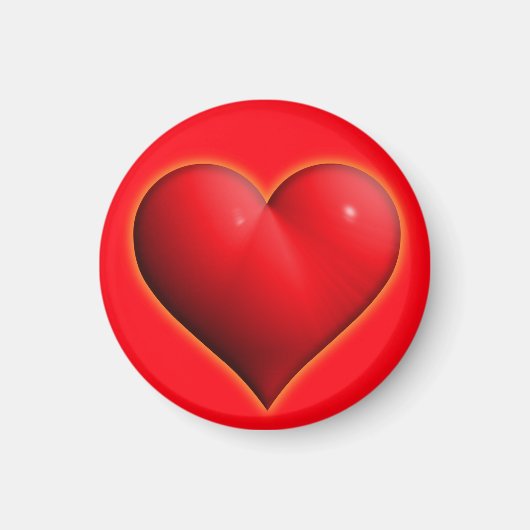 Ggloed Red 3-D Heart Magneet (Voorkant)