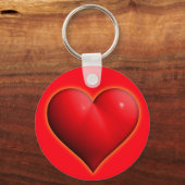 Ggloed Red 3-D Heart Sleutelhanger (Voorkant)