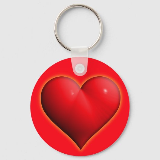 Ggloed Red 3-D Heart Sleutelhanger (Achterkant)