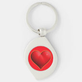Ggloed Red 3-D Heart Sleutelhanger (Voorkant)