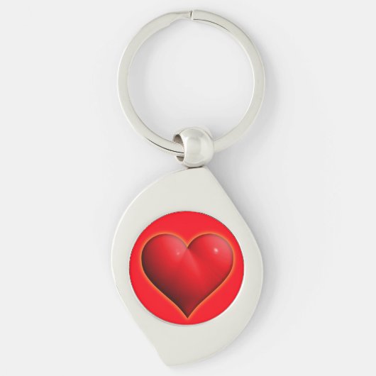 Ggloed Red 3-D Heart Sleutelhanger (Voorkant)