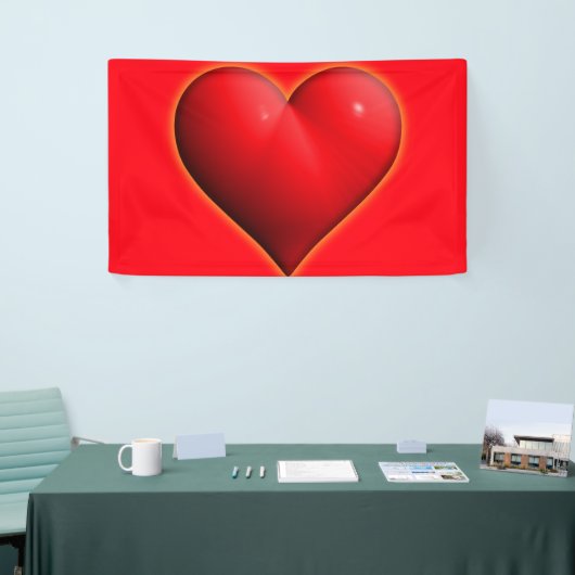 Ggloed Red 3-D Heart Spandoek (Beurs)