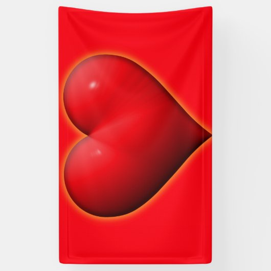 Ggloed Red 3-D Heart Spandoek (Verticaal)