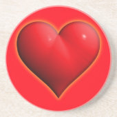 Ggloed Red 3-D Heart Zandsteen Onderzetter (Voorkant)