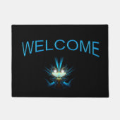 Ggloeiend blauw Alien Deurmat (Voorkant)