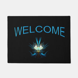 Ggloeiend blauw Alien Deurmat