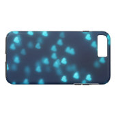Ggloeiend blauw Heart Patroon Case-Mate iPhone Case (Achterkant (Horizontaal))