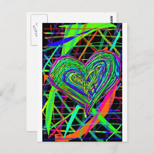 Ggloeiend hart briefkaart (Voorkant / Achterkant)