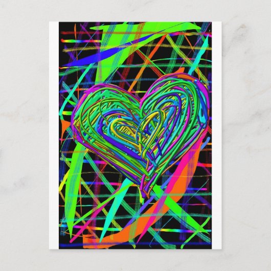 Ggloeiend hart briefkaart (Voorkant)