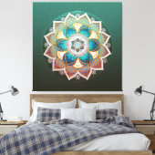 Ggloeiend Mandala - Wrapped Canvas Afdruk (Insitu (Slaapkamer))