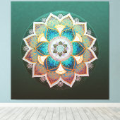 Ggloeiend Mandala - Wrapped Canvas Afdruk (Insitu (Houten vloer))