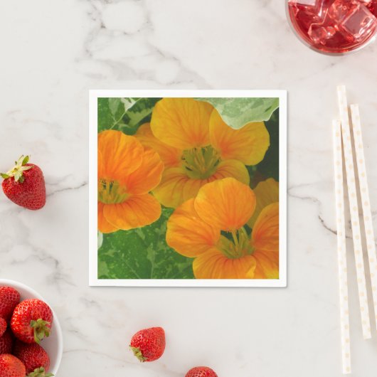 Ggloeiend Nasturtium Paper Napkins Servetten (Insitu)