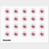 Ggloeiend Roze Hollyhock Flower Round Address Labe Ronde Sticker (Vel)