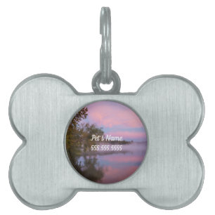 Ggloeiend roze morning Pet ID Tag Huisdieren Naamplaatje