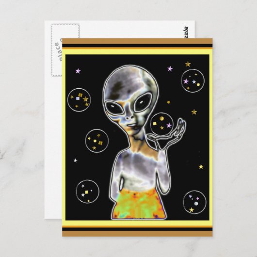 Ggloeiende Alien - Briefkaart (Voorkant / Achterkant)